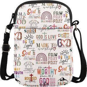 Stylish Christian-Inspired Crossbody Bag with Adjustable Strap & Zipper Closure